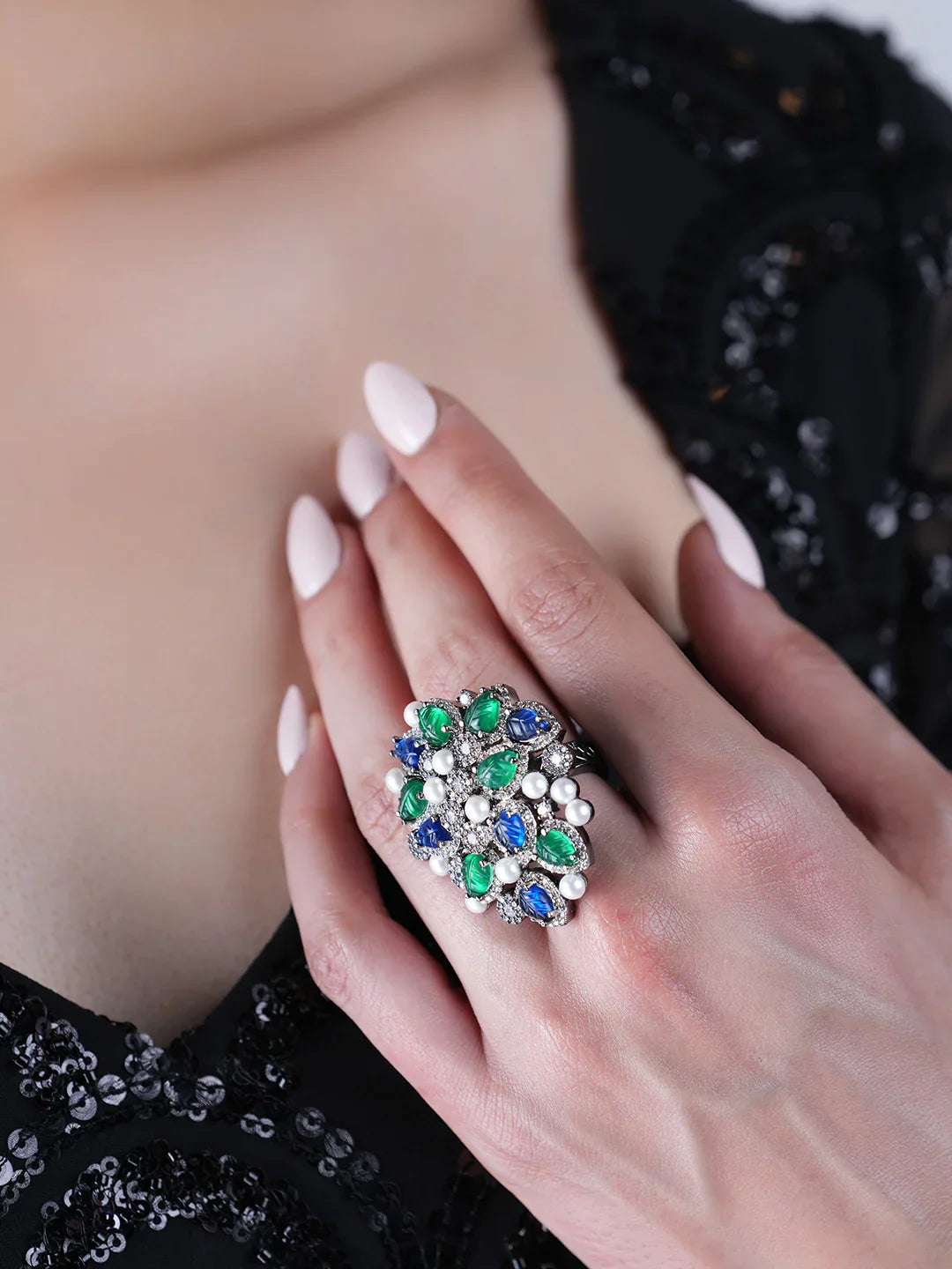 Beautiful Multicolor Design Adjustable Finger Ring