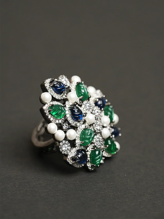 Beautiful  Multicolor Design Adjustable Finger Ring