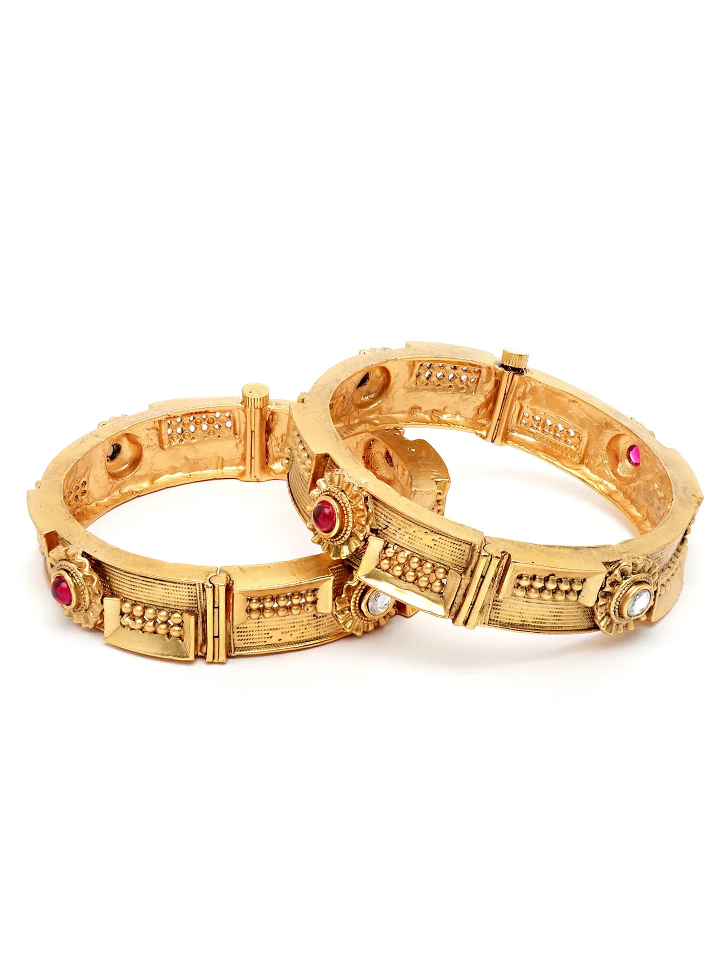 Glossy Golden Beaded Coiled Bracelet