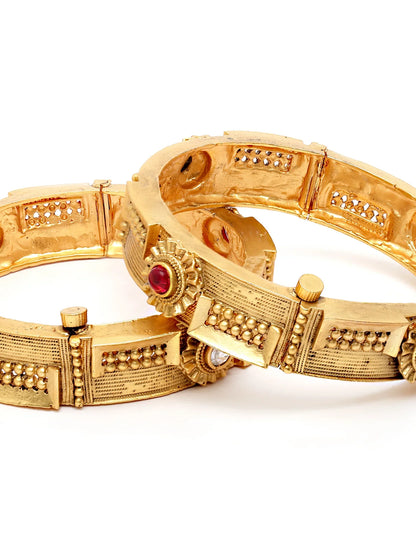 Glossy Golden Beaded Coiled Bracelet