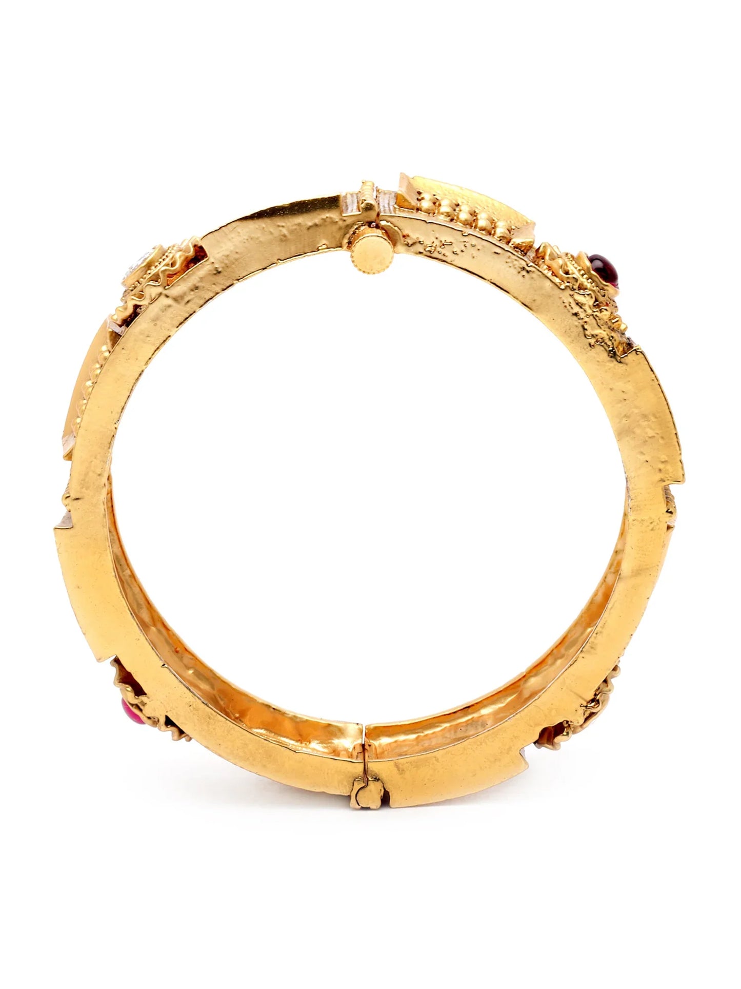 Glossy Golden Beaded Coiled Bracelet