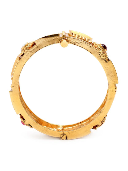 Glossy Golden Beaded Coiled Bracelet
