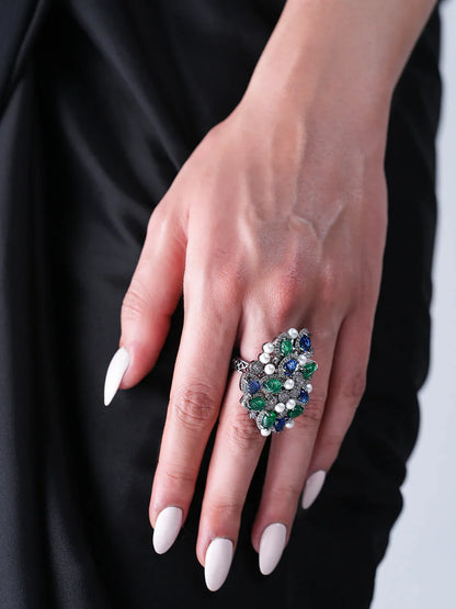Beautiful  Multicolor Design Adjustable Finger Ring
