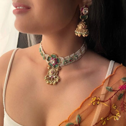 Green Rose Antique Designer Choker Set