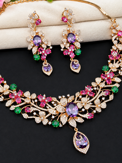 Elegant Floral Designer Necklace By  Sharma's