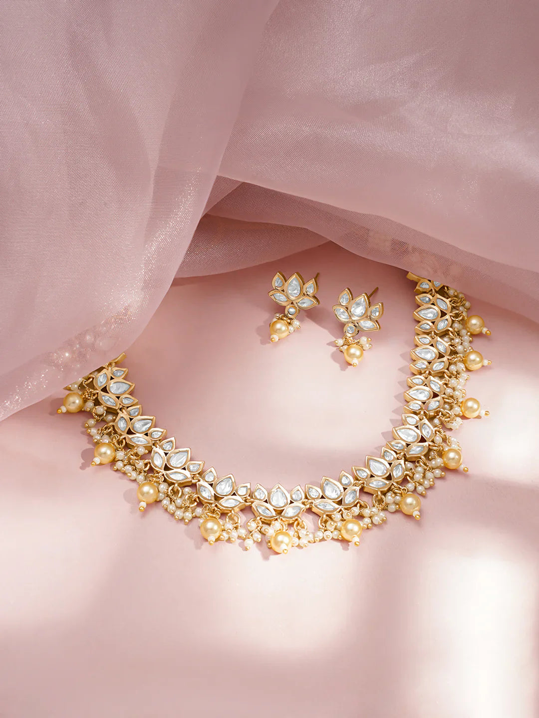Kundan Pearl Necklace Set