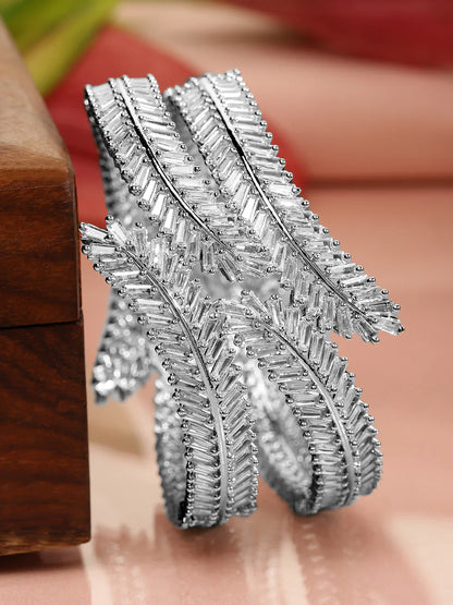 Royal Silver-Plated American Diamond Studded Bracelet