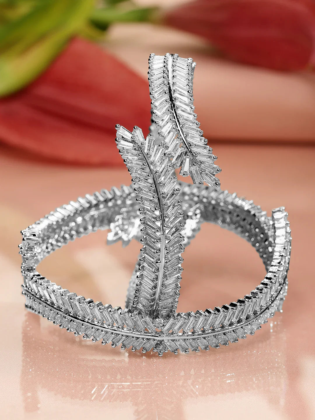 Royal Silver-Plated American Diamond Studded Bracelet