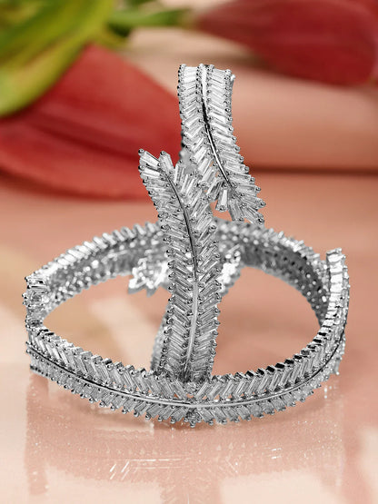 Royal Silver-Plated American Diamond Studded Bracelet