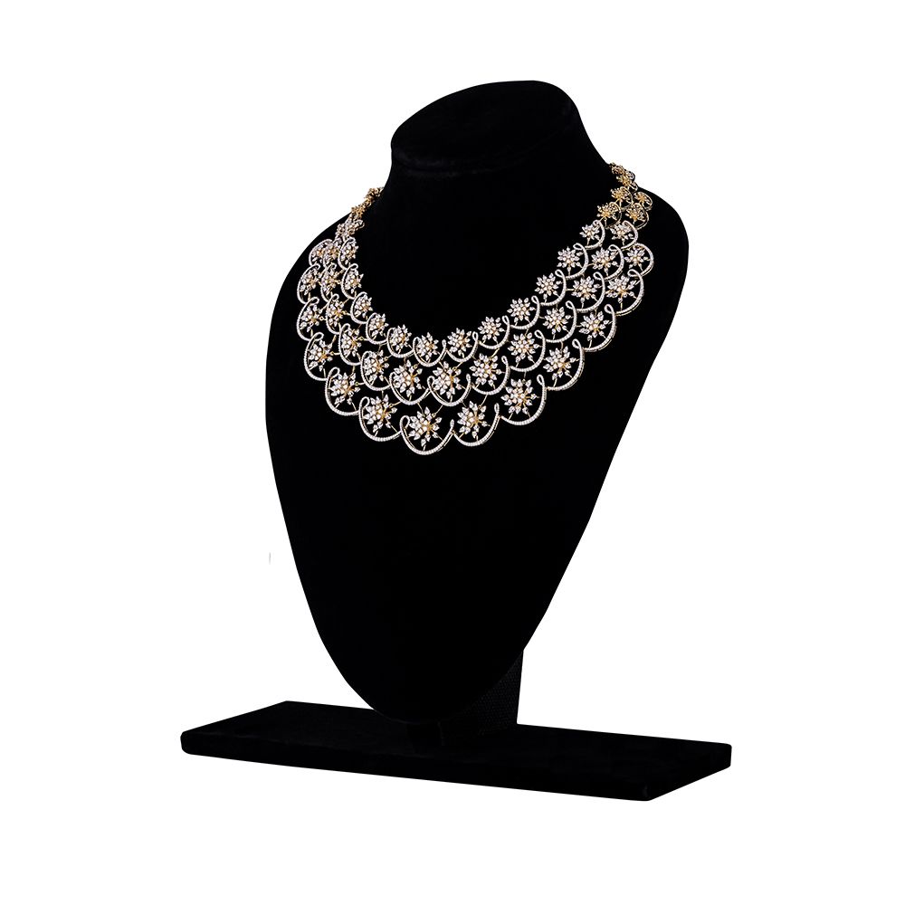 Luxury Div-American Diamond Rose Gold Plated Jewellery Set