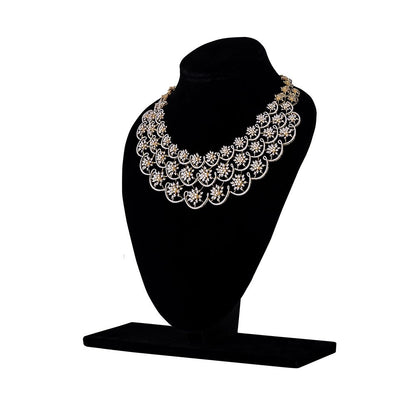 Luxury Div-American Diamond Rose Gold Plated Jewellery Set