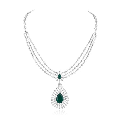 Royal & Fashionable Designer Necklace Set-Green