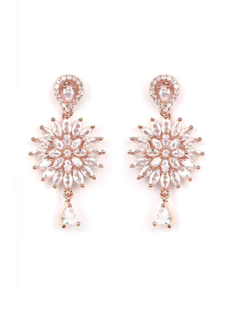 Royal Rive American Diamond Rose Gold Plated Jewellery Set