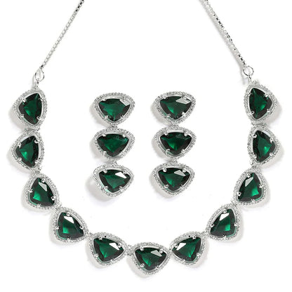 Luxury & Fashionable Triangular Shaped AD Neck Set