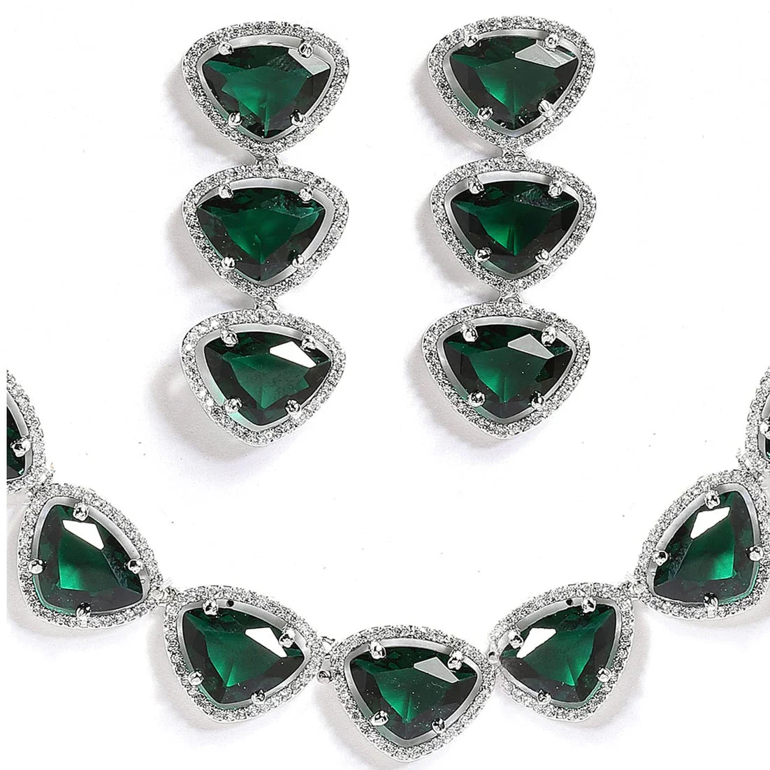 Luxury & Fashionable Triangular Shaped AD Neck Set