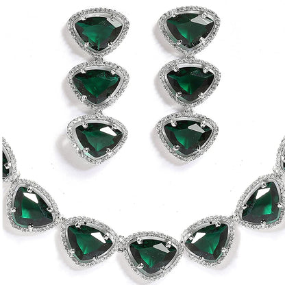 Luxury & Fashionable Triangular Shaped AD Neck Set
