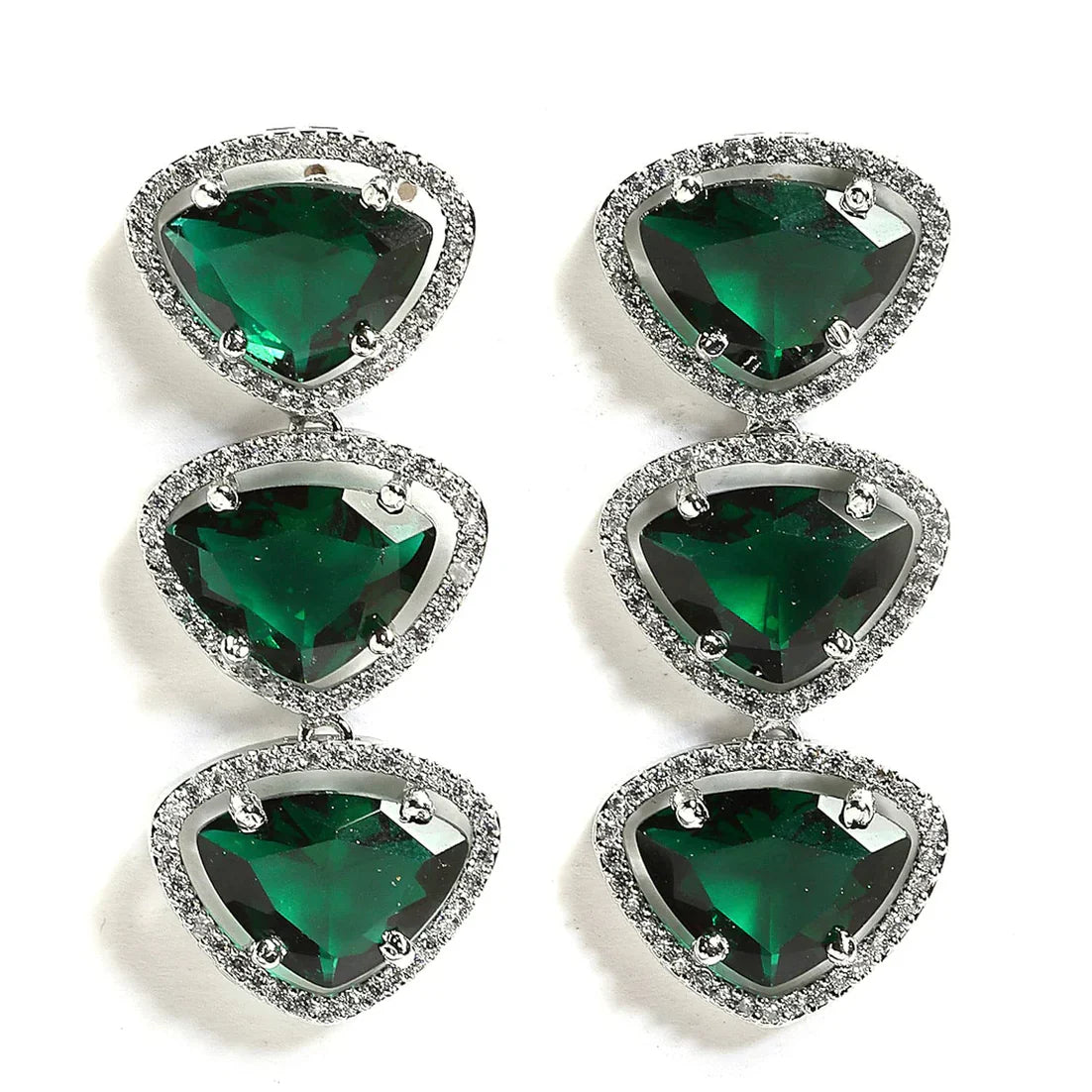 Luxury & Fashionable Triangular Shaped AD Neck Set