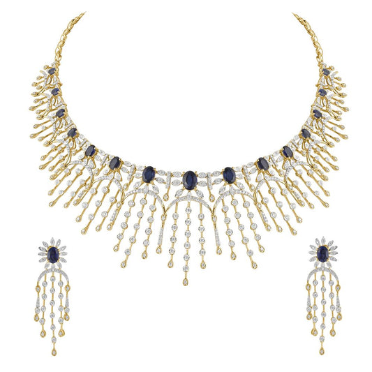 Imported F2 Black Gold Plated Jewellery Set