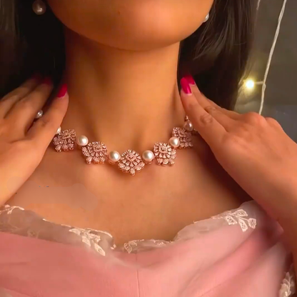 Pretty Flower Designer Necklace By Huda Sharma