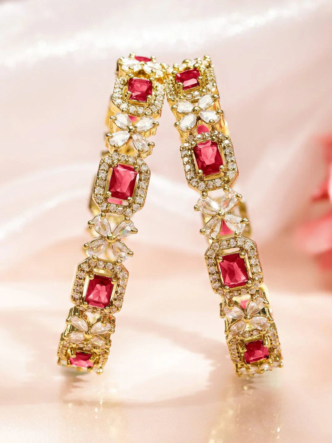 Lightweight & Comfortable Golden & Red Bangles