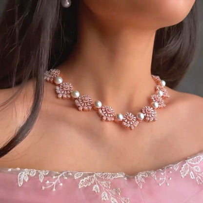 Pretty Flower Designer Necklace By Huda Sharma