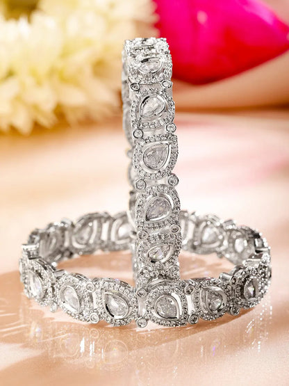 Premium Silver-Plated American Diamond Studded Bracelet